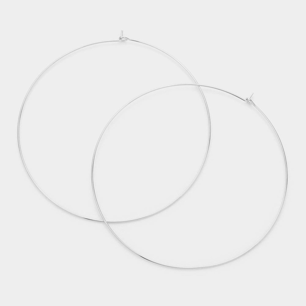 Secret Box _ Hoops Stealing Silver Dipped  3 inches (B)
